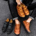 Men's Loafers & Slip-Ons Comfort Loafers Leather Loafers Casual Classic Daily Outdoor Microfiber Red Brown Yellow brown Black Fall Summer
