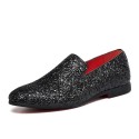 Men's Loafers & Slip-Ons Novelty Shoes Comfort Shoes Driving Loafers Wedding Casual Party & Evening Walking Shoes Paillette Leather Glitter Black Silver Gold Fall Spring / Sparkling Glitter / Sequin