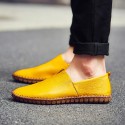 Men's Loafers & Slip-Ons Leather Shoes Drive Shoes Summer Loafers Casual Beach Daily Leather White Black Dark Blue Spring Summer