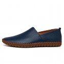 Men's Loafers & Slip-Ons Leather Shoes Drive Shoes Summer Loafers Casual Beach Daily Leather White Black Dark Blue Spring Summer