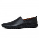 Men's Loafers & Slip-Ons Leather Shoes Drive Shoes Summer Loafers Casual Beach Daily Leather White Black Dark Blue Spring Summer