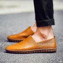 Men's Loafers & Slip-Ons Leather Shoes Drive Shoes Summer Loafers Casual Beach Daily Leather White Black Dark Blue Spring Summer