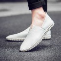 Men's Loafers & Slip-Ons Leather Shoes Drive Shoes Summer Loafers Casual Beach Daily Leather White Black Dark Blue Spring Summer