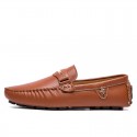 Men's Loafers & Slip-Ons Moccasin Comfort Loafers Comfort Shoes Casual Classic British Daily Office & Career PU Black Brown Blue Fall Spring