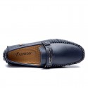 Men's Loafers & Slip-Ons Moccasin Comfort Loafers Comfort Shoes Casual Classic British Daily Office & Career PU Black Brown Blue Fall Spring