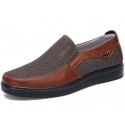 Men's Loafers & Slip-Ons Comfort Shoes Light Soles Leather Loafers Business Casual Daily Office & Career Canvas PU Black Gray Khaki Color Block Spring Summer