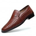 Men's Loafers & Slip-Ons Comfort Loafers Leather Loafers Casual Vintage Classic Daily Outdoor Office & Career Rubber Black Brown Spring Summer / British