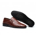 Men's Loafers & Slip-Ons Comfort Loafers Leather Loafers Casual Vintage Classic Daily Outdoor Office & Career Rubber Black Brown Spring Summer / British