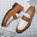 Men's Loafers & Slip-Ons Penny Loafers Casual Daily Party & Evening PU Black Yellow Color Block Fall Spring