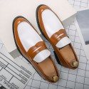 Men's Loafers & Slip-Ons Penny Loafers Casual Daily Party & Evening PU Black Yellow Color Block Fall Spring