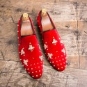 Men's Loafers & Slip-Ons Dress Shoes Penny Loafers Driving Loafers Casual Wedding Daily Party & Evening Microfiber Black Red Spring Summer / Rivet / Office & Career