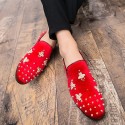 Men's Loafers & Slip-Ons Dress Shoes Penny Loafers Driving Loafers Casual Wedding Daily Party & Evening Microfiber Black Red Spring Summer / Rivet / Office & Career