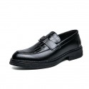 Men's Unisex Loafers & Slip-Ons Business Vintage Classic Daily Office & Career PU Black Brown Fall Spring