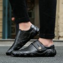 Men's Loafers & Slip-Ons Comfort Shoes Sporty Casual Daily Outdoor Leather Non-slipping Wear Proof Black Brown Fall Winter / Buckle