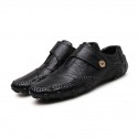 Men's Loafers & Slip-Ons Comfort Shoes Sporty Casual Daily Outdoor Leather Non-slipping Wear Proof Black Brown Fall Winter / Buckle