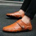Men's Loafers & Slip-Ons Comfort Shoes Sporty Casual Daily Outdoor Leather Non-slipping Wear Proof Black Brown Fall Winter / Buckle
