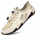 Men's Sneakers Leather Shoes Comfort Loafers Hand Stitching Sporty Casual Beach Daily Outdoor Walking Shoes Trail Running Shoes Nappa Leather Cowhide Breathable Handmade Non-slipping Booties / Ankle