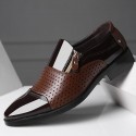 Men's Loafers & Slip-Ons Lace Up Sandals Strappy Sandals Sequins Comfort Shoes Business Casual Classic Wedding Office & Career PU Waterproof Non-slipping Height-increasing Black and Dark Gray Dark