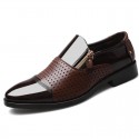 Men's Loafers & Slip-Ons Lace Up Sandals Strappy Sandals Sequins Comfort Shoes Business Casual Classic Wedding Office & Career PU Waterproof Non-slipping Height-increasing Black and Dark Gray Dark
