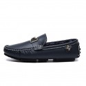 Men's Loafers & Slip-Ons Moccasin Comfort Shoes Fur Lined Casual Classic British Daily Office & Career PU Black Blue Fall Winter