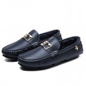 Men's Loafers & Slip-Ons Moccasin Comfort Shoes Fur Lined Casual Classic British Daily Office & Career PU Black Blue Fall Winter