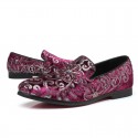 Men's Loafers & Slip-Ons Formal Shoes Comfort Shoes Classic British Party & Evening Office & Career Satin Black Red Blue Floral Spring Summer / Sequin
