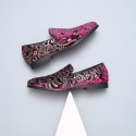 Men's Loafers & Slip-Ons Formal Shoes Comfort Shoes Classic British Party & Evening Office & Career Satin Black Red Blue Floral Spring Summer / Sequin