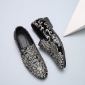 Men's Loafers & Slip-Ons Formal Shoes Comfort Shoes Classic British Party & Evening Office & Career Satin Black Red Blue Floral Spring Summer / Sequin