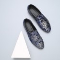 Men's Loafers & Slip-Ons Formal Shoes Comfort Shoes Classic British Party & Evening Office & Career Satin Black Red Blue Floral Spring Summer / Sequin