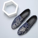 Men's Loafers & Slip-Ons Formal Shoes Comfort Shoes Classic British Party & Evening Office & Career Satin Black Red Blue Floral Spring Summer / Sequin