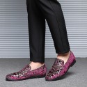 Men's Loafers & Slip-Ons Formal Shoes Comfort Shoes Classic British Party & Evening Office & Career Satin Black Red Blue Floral Spring Summer / Sequin