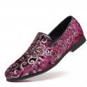 Men's Loafers & Slip-Ons Formal Shoes Comfort Shoes Classic British Party & Evening Office & Career Satin Black Red Blue Floral Spring Summer / Sequin
