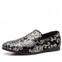 Men's Loafers & Slip-Ons Formal Shoes Comfort Shoes Classic British Party & Evening Office & Career Satin Black Red Blue Floral Spring Summer / Sequin