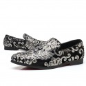 Men's Loafers & Slip-Ons Formal Shoes Comfort Shoes Classic British Party & Evening Office & Career Satin Black Red Blue Floral Spring Summer / Sequin