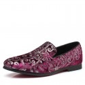Men's Loafers & Slip-Ons Formal Shoes Comfort Shoes Classic British Party & Evening Office & Career Satin Black Red Blue Floral Spring Summer / Sequin