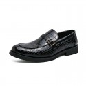 Men's Loafers & Slip-Ons Retro Dress Loafers British Style Plaid Shoes Business Casual British Daily Office & Career PU Black Silver Brown Fall Winter