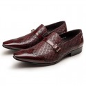 New Men's Business Leather Shoes Buckle Square Toe Leather Shoes Men