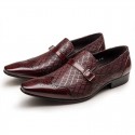 New Men's Business Leather Shoes Buckle Square Toe Leather Shoes Men
