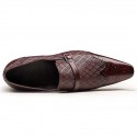 New Men's Business Leather Shoes Buckle Square Toe Leather Shoes Men