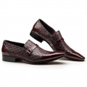 New Men's Business Leather Shoes Buckle Square Toe Leather Shoes Men