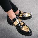 Men's Loafers & Slip-Ons Tassel Loafers Casual British Wedding Party & Evening Walking Shoes Leather Patent Leather Black Gold Silver Fall Spring