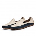 Men's Loafers & Slip-On Boat ShoesSummer Loafers Flat Comfort Designer Outdoor PU Non-slipping Blue Yellow Summer Large Size Color Block Slip On Flat Soft Casual Driving Loafers