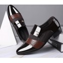 Men's Loafers & Slip-Ons Leather Loafers Business Casual Daily Office & Career Walking Shoes PU Breathable Non-slipping Shock Absorbing Black Brown Fall Spring