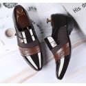 Men's Loafers & Slip-Ons Leather Loafers Business Casual Daily Office & Career Walking Shoes PU Breathable Non-slipping Shock Absorbing Black Brown Fall Spring