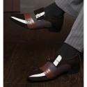 Men's Loafers & Slip-Ons Leather Loafers Business Casual Daily Office & Career Walking Shoes PU Breathable Non-slipping Shock Absorbing Black Brown Fall Spring
