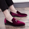 Men's Loafers & Slip-Ons Comfort Loafers Business Casual British Daily Party & Evening Walking Shoes Velvet Black Royal Blue Red Spring Summer