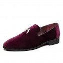 Men's Loafers & Slip-Ons Comfort Loafers Business Casual British Daily Party & Evening Walking Shoes Velvet Black Royal Blue Red Spring Summer