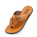 Men's Slippers & Flip-Flops Comfort Shoes Beach Outdoor Home Rubber Breathable Massage Non-slipping Yellow Brown Spring Summer / Square Toe
