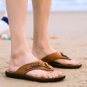 Men's Slippers & Flip-Flops Comfort Shoes Beach Outdoor Home Rubber Breathable Massage Non-slipping Yellow Brown Spring Summer / Square Toe