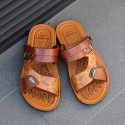 Men's Slippers & Flip-Flops Open Toe Casual Classic Home Daily Beach Rubber Black Brown Spring Summer